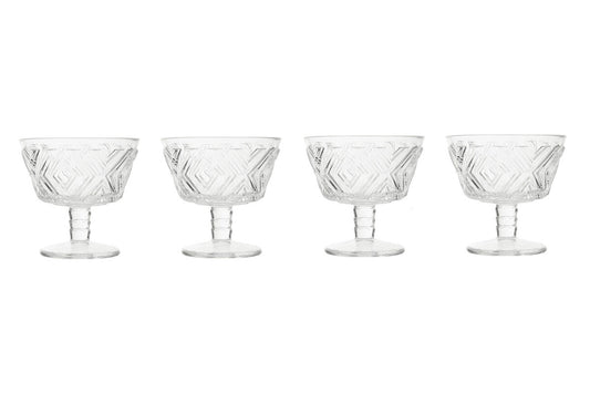 Fleur Set of 4 Glass Dessert Bowls