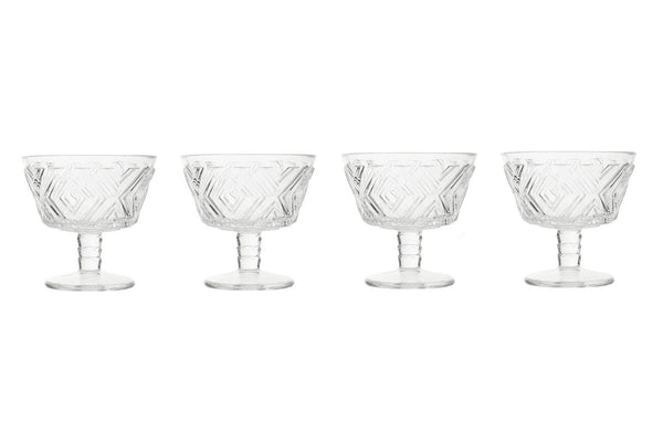 Fleur Set of 4 Glass Dessert Bowls