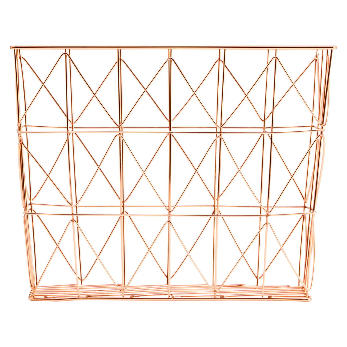 Vertex Copper Finish Cross Design Wire Basket