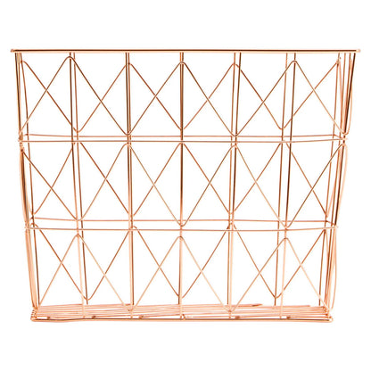 Vertex Copper Finish Cross Design Wire Basket