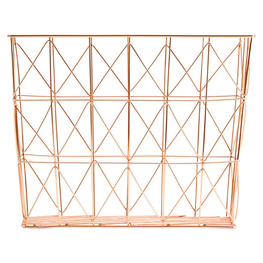 Vertex Copper Finish Cross Design Wire Basket