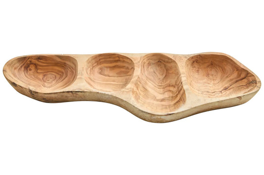 Kora Olive Wood Multi Section Antipasti Dish in Assorted Shapes