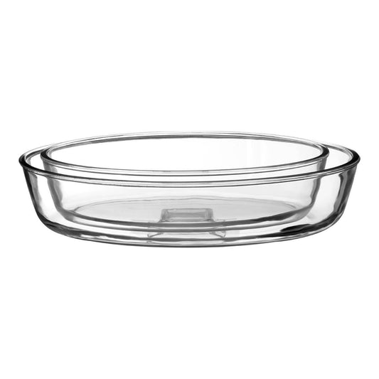 Freska Set Of Two Oval Glass Oven Dishes