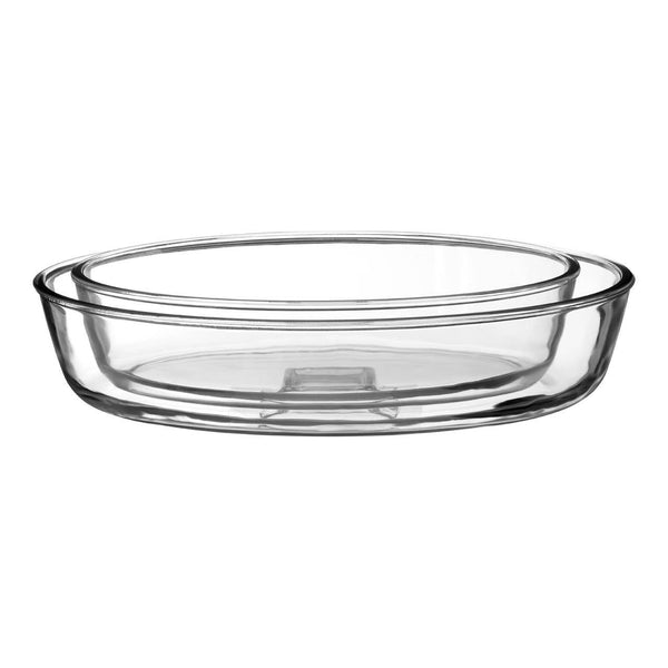 Freska Set Of Two Oval Glass Oven Dishes