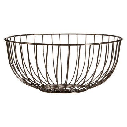 Vertex Round Black Nickel Finish Fruit Basket