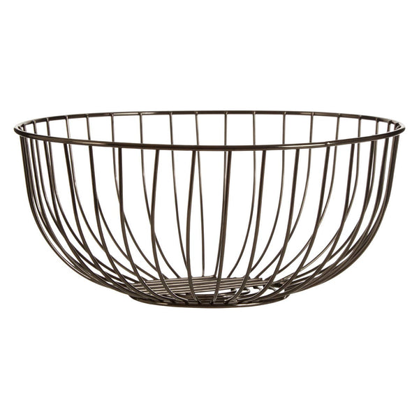 Vertex Round Black Nickel Finish Fruit Basket