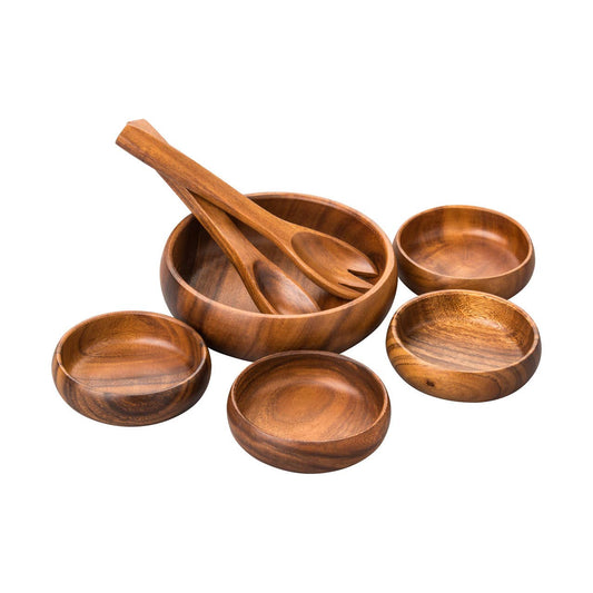 Kora Acacia 7 Piece Salad Serving Set
