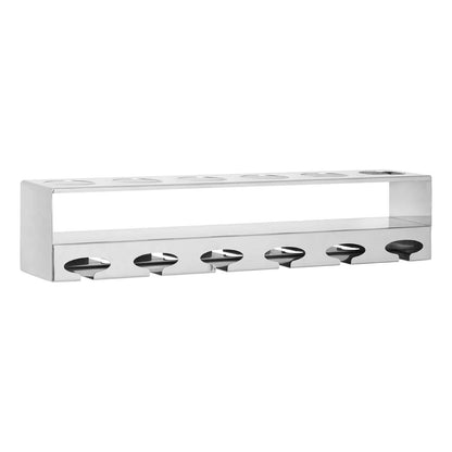 Novo Silver Wall Mounted 6 Bottle Wine Rack with Stemware Holder