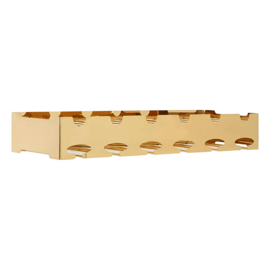 Novo Gold Wall Mounted 6 Bottle Wine Rack with Stemware Holder