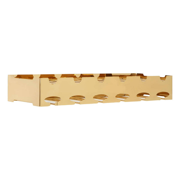 Novo Gold Wall Mounted 6 Bottle Wine Rack with Stemware Holder