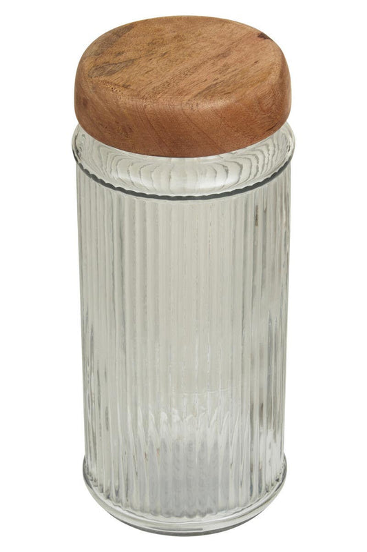 Garner Glass Storage Jar with Mango Wood Lid 2000ml