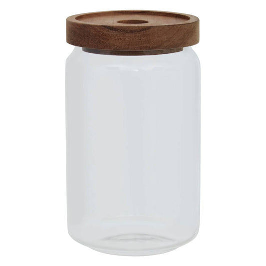 Freska Glass Storage Jar with Acacia Wood Lid 800ml