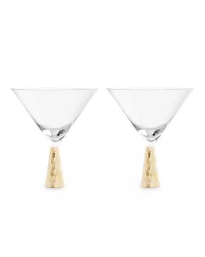 Astrid Set Of Two Cocktail Glasses With Gold Finish Stem