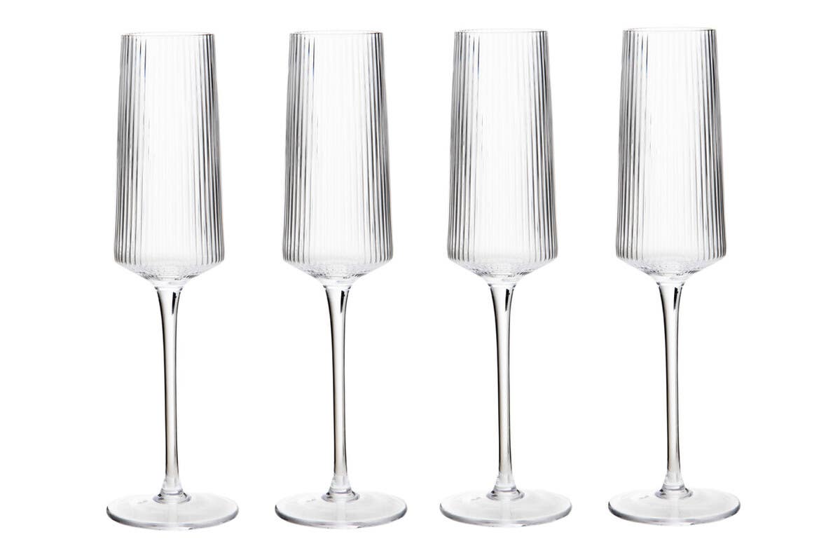 Eldon Set of Four Ribbed Champagne Glasses MOB