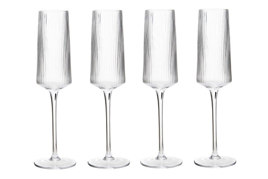 Eldon Set of Four Ribbed Champagne Glasses MOB