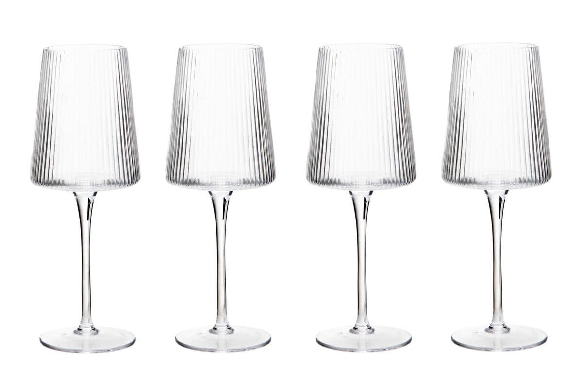 Eldon Set of Four Ribbed Wine Glasses MOB