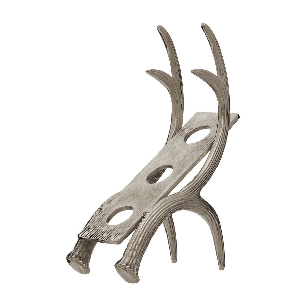 Antler Nickel Finish 3 Bottle Wine Rack