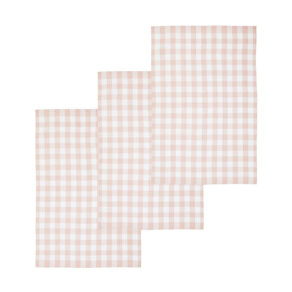 Doro Set Of Three Amber And White Tea Towels