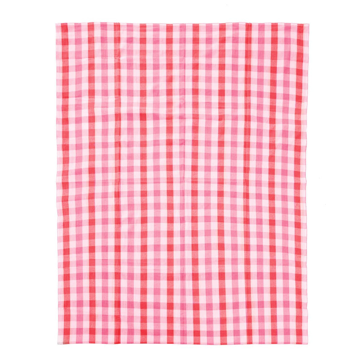 Thread and Loom Pink And Poppy Red Check Tablecloth