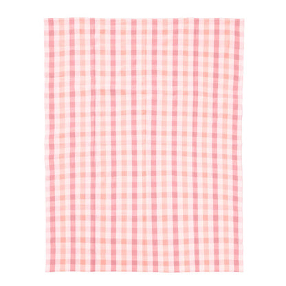 Thread and Loom Toasted Almond And Coral Check Tablecloth