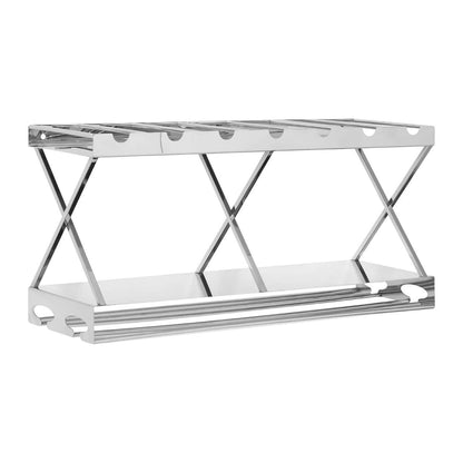 Novo 2 Tier 7 Bottle Silver Wine Rack