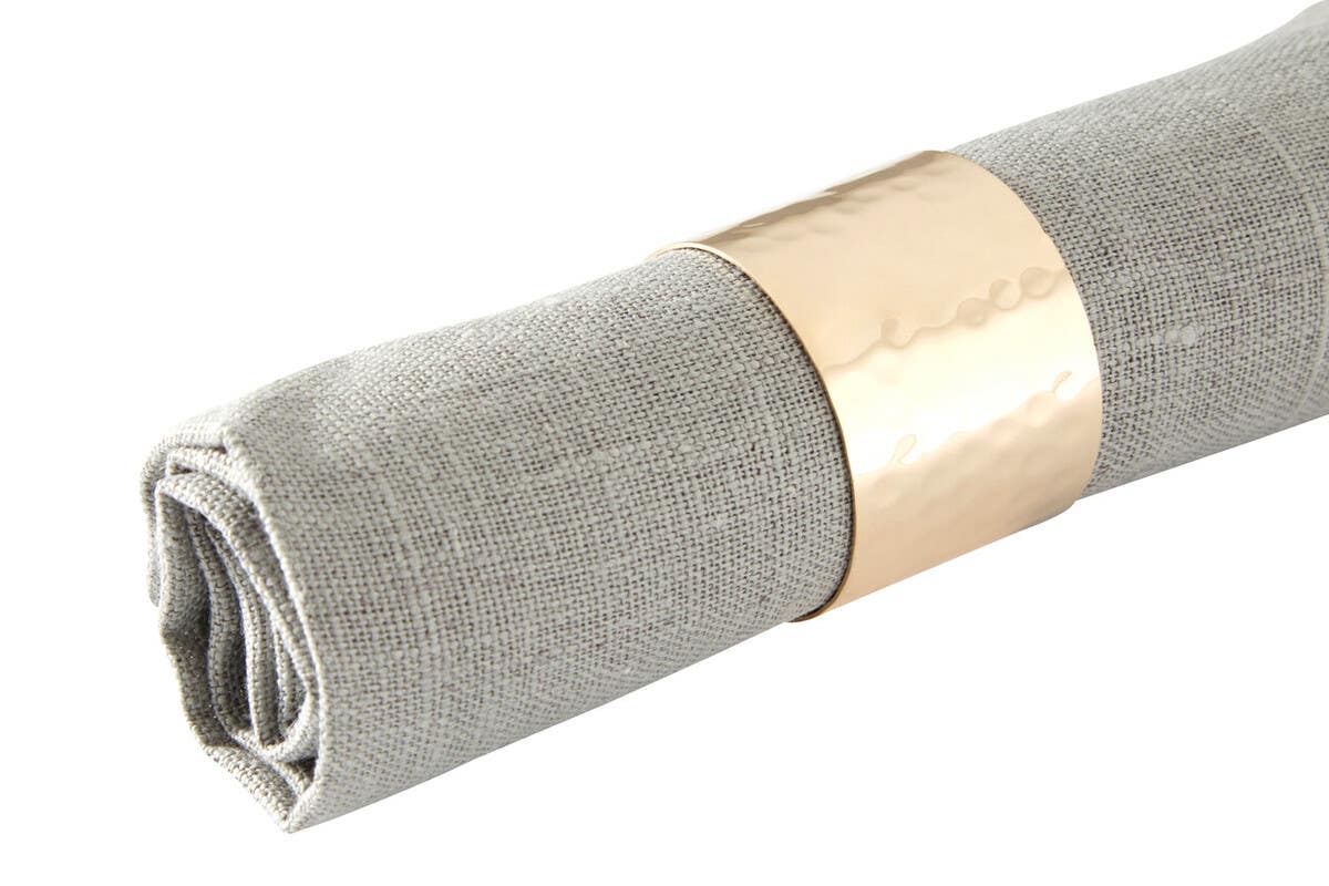 Set Of Four Brass Finish Napkin Rings