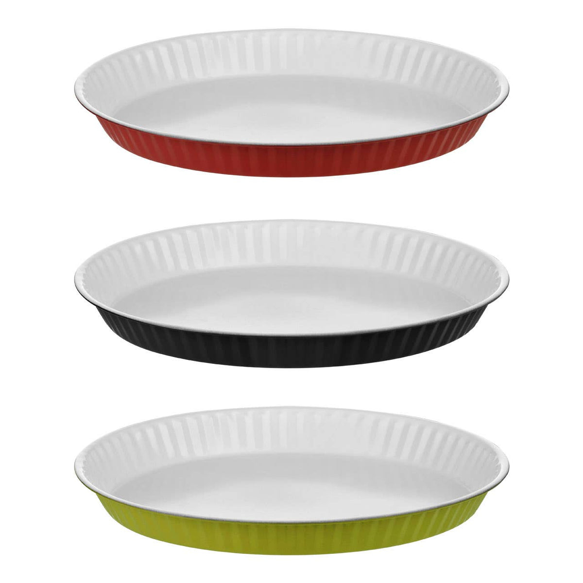 Ecocook Lime Green And White Flan Dish