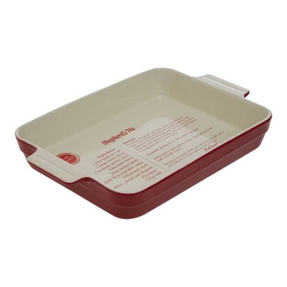 From Scratch Red Stoneware Rectangular Baking Dish