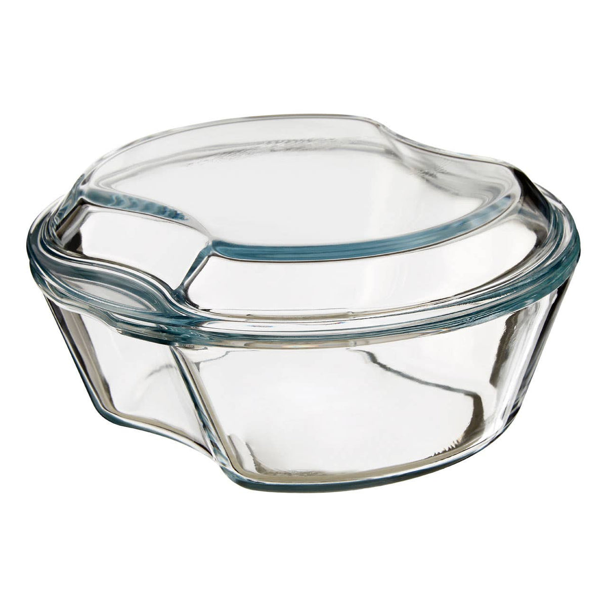 Large Round Glass Casserole Dish