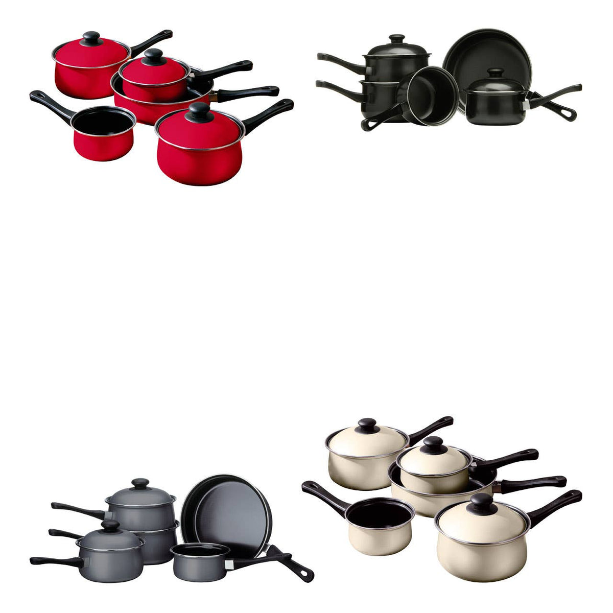 Viggo 5 Piece Silver Non Stick Cookware Set