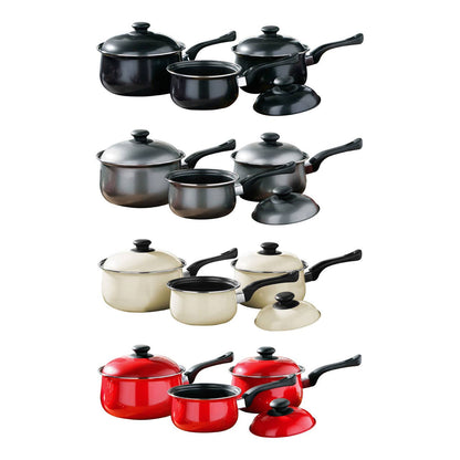 Viggo 3 Piece Silver Saucepan Set with Lids
