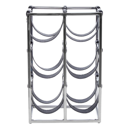 Mixology Six Bottle Sling Wine Rack in Silver Finish