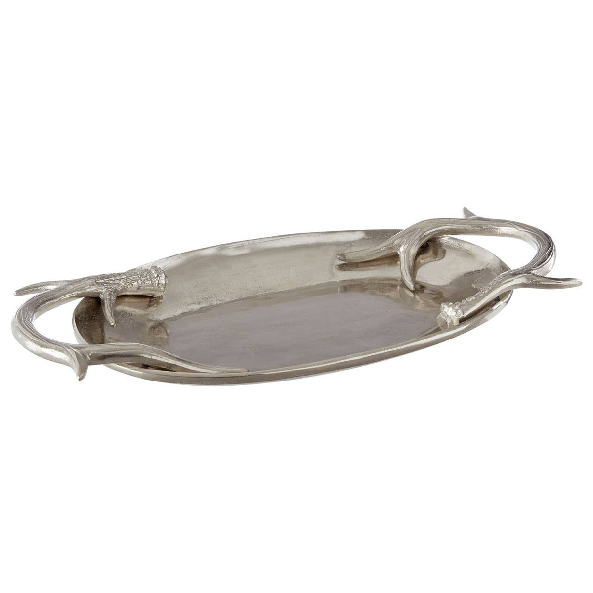 Antler Nickel Finish Serving Tray