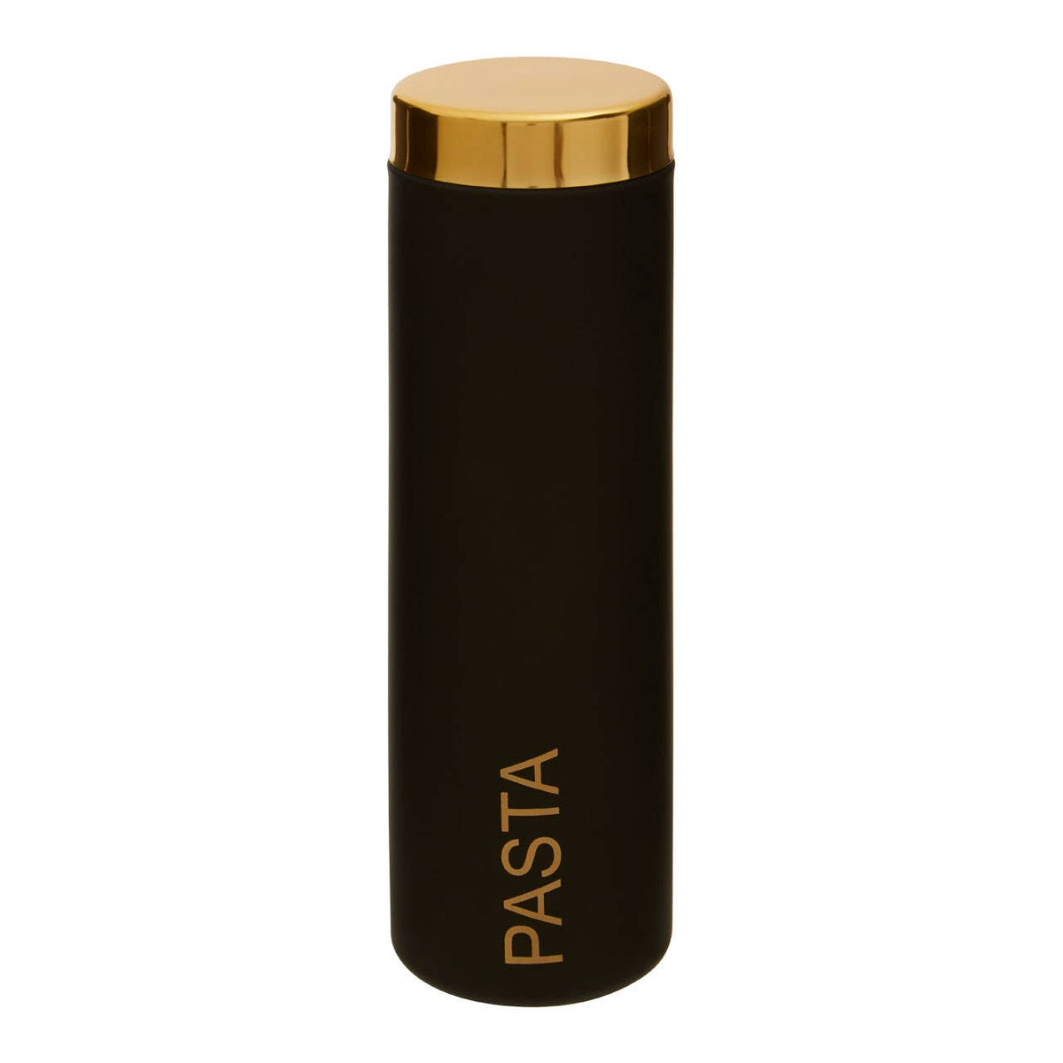 Liberty Black Enamel Pasta Canister With Gold Lid