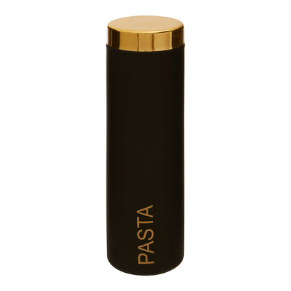 Liberty Black Enamel Pasta Canister With Gold Lid