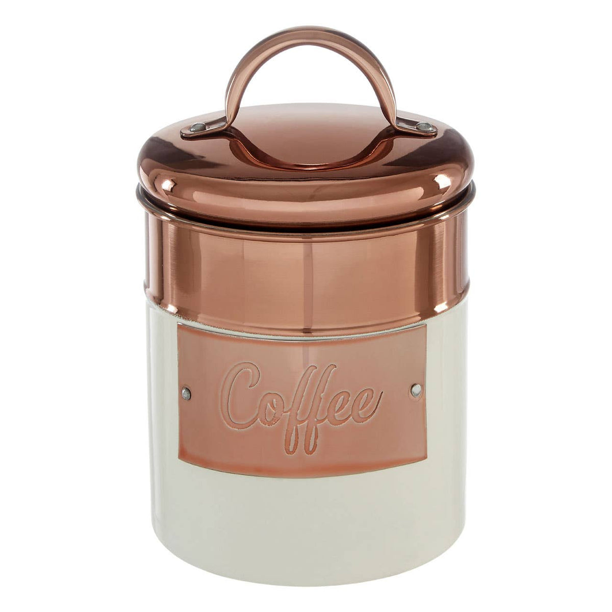 Prescott Cream And Copper Coffee Canister