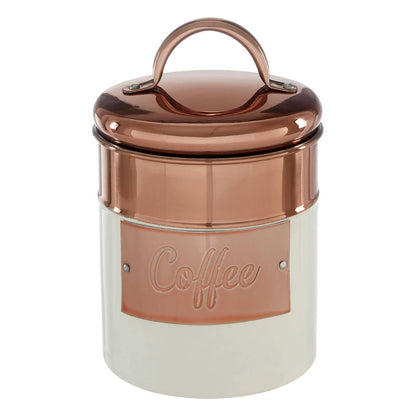 Prescott Cream And Copper Coffee Canister