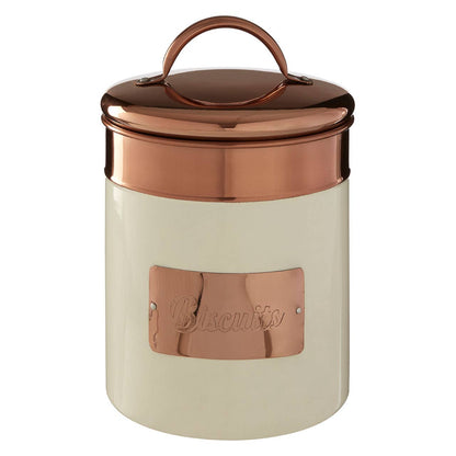 Prescott Cream And Copper Biscuit Canister