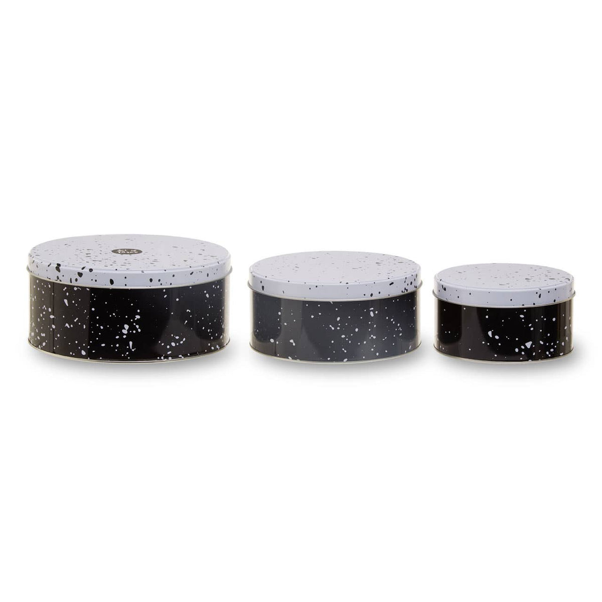 Paice Set Of Three Black And White Storage Tins