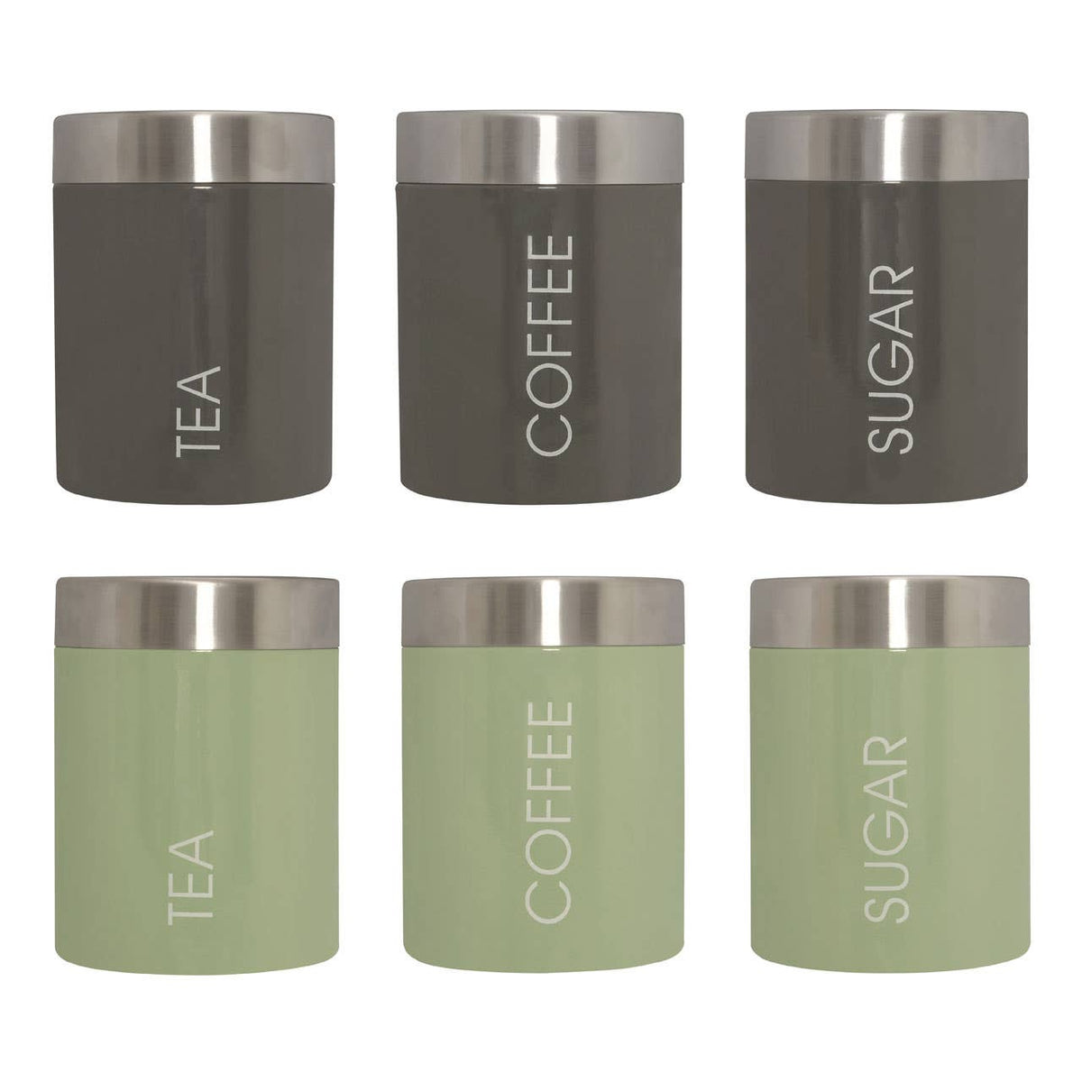 Liberty Set of 3 Grey Enamel  Canisters