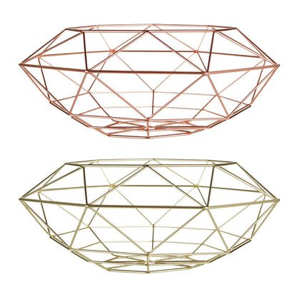 Vertex Gold Finish Wide Fruit Basket