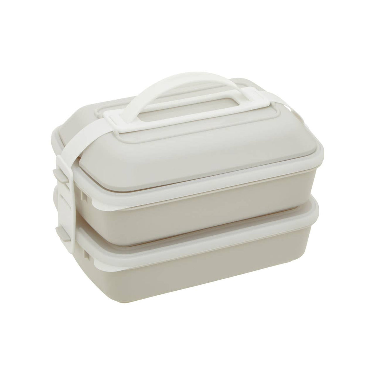 Grub Tub Warm Grey And White Lunch Box