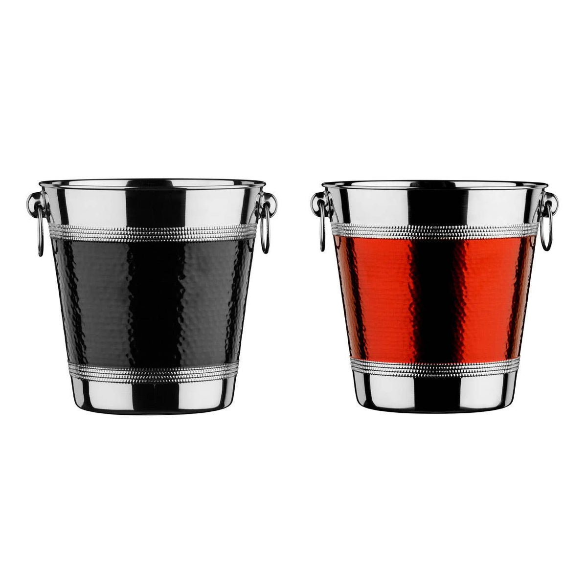 Hammered Red Band Wine Bucket