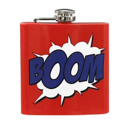 Auden Red Hip Flask with Boom Design