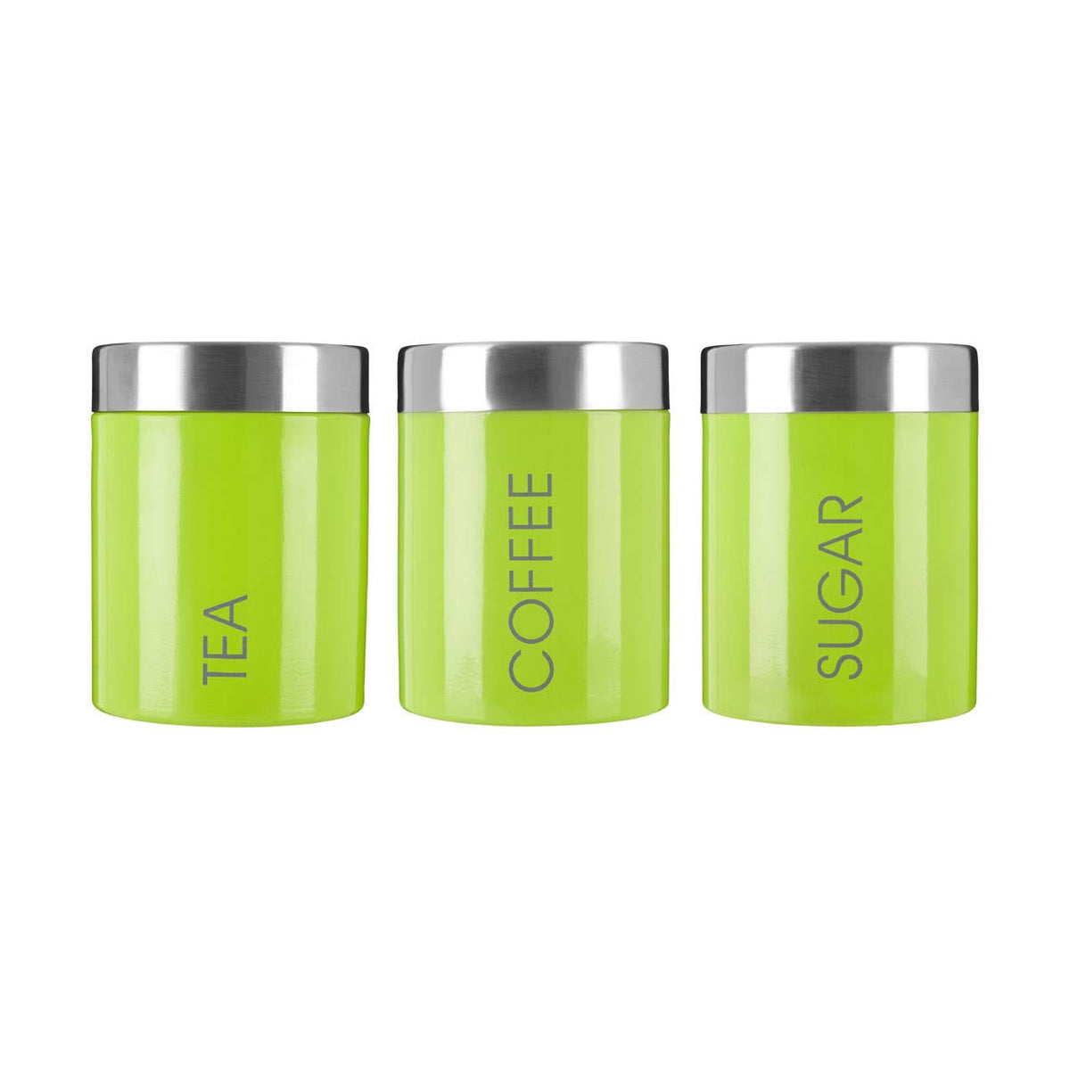 Liberty Lime Green Enamel Tea Coffee and Sugar Canister Set