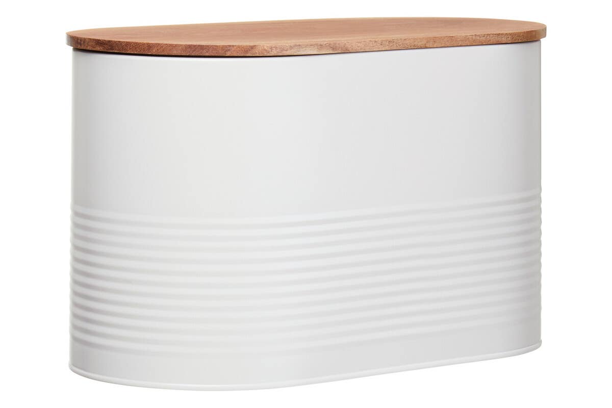 Alton Cream Bread Bin With Acacia Wood Lid