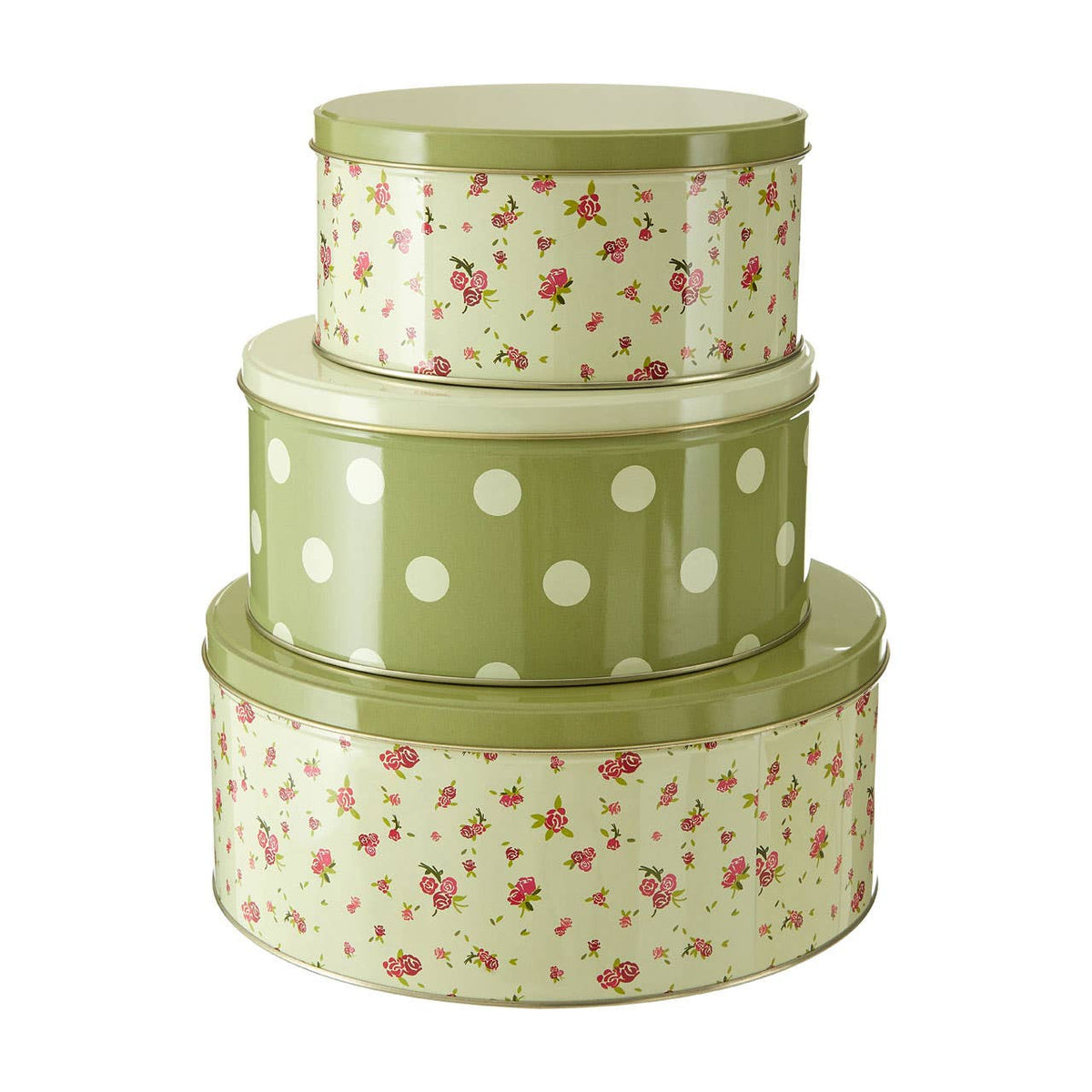 Rose Cottage Set of Three Round Storage Tins