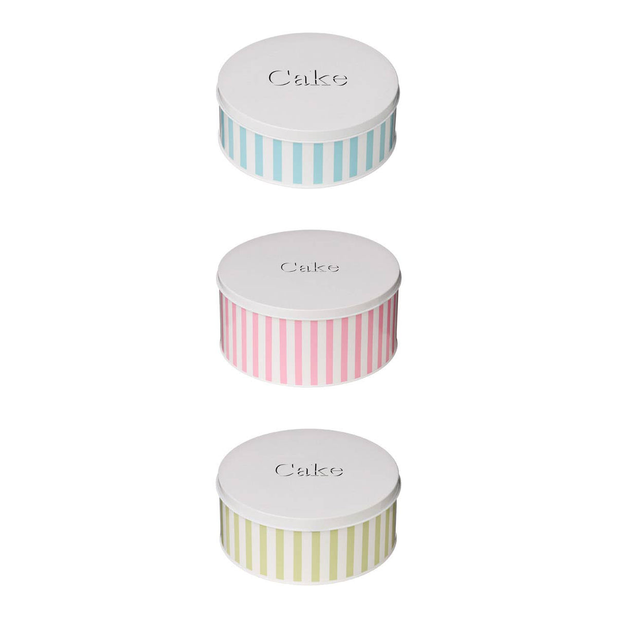 Green Candy Stripe Cake Tin