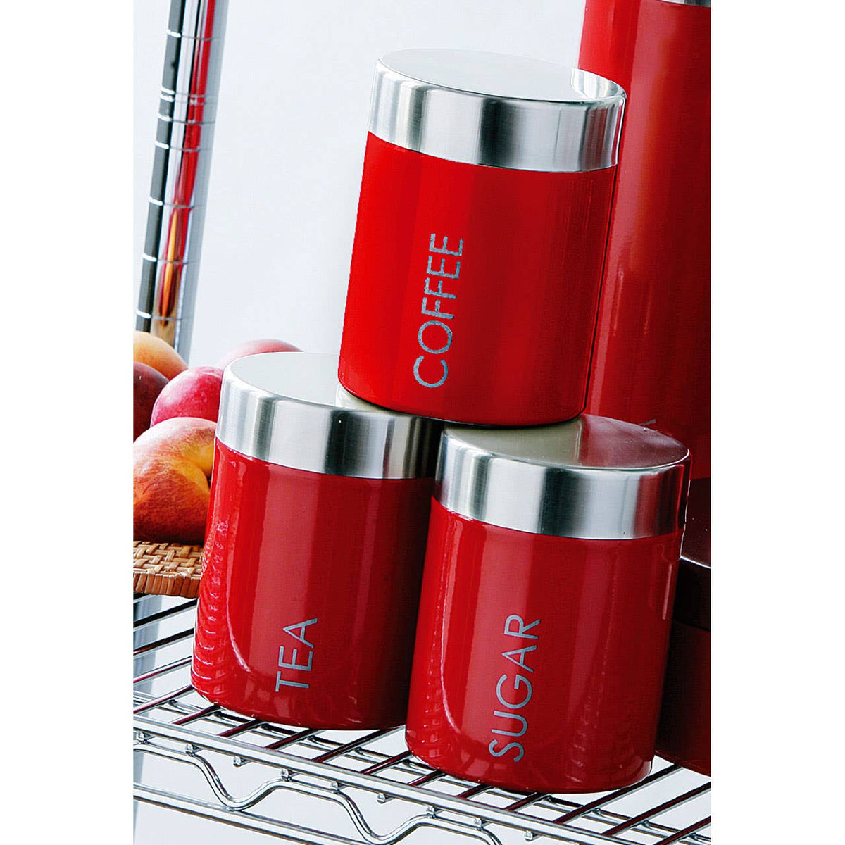Liberty Red Enamel Coffee Canister