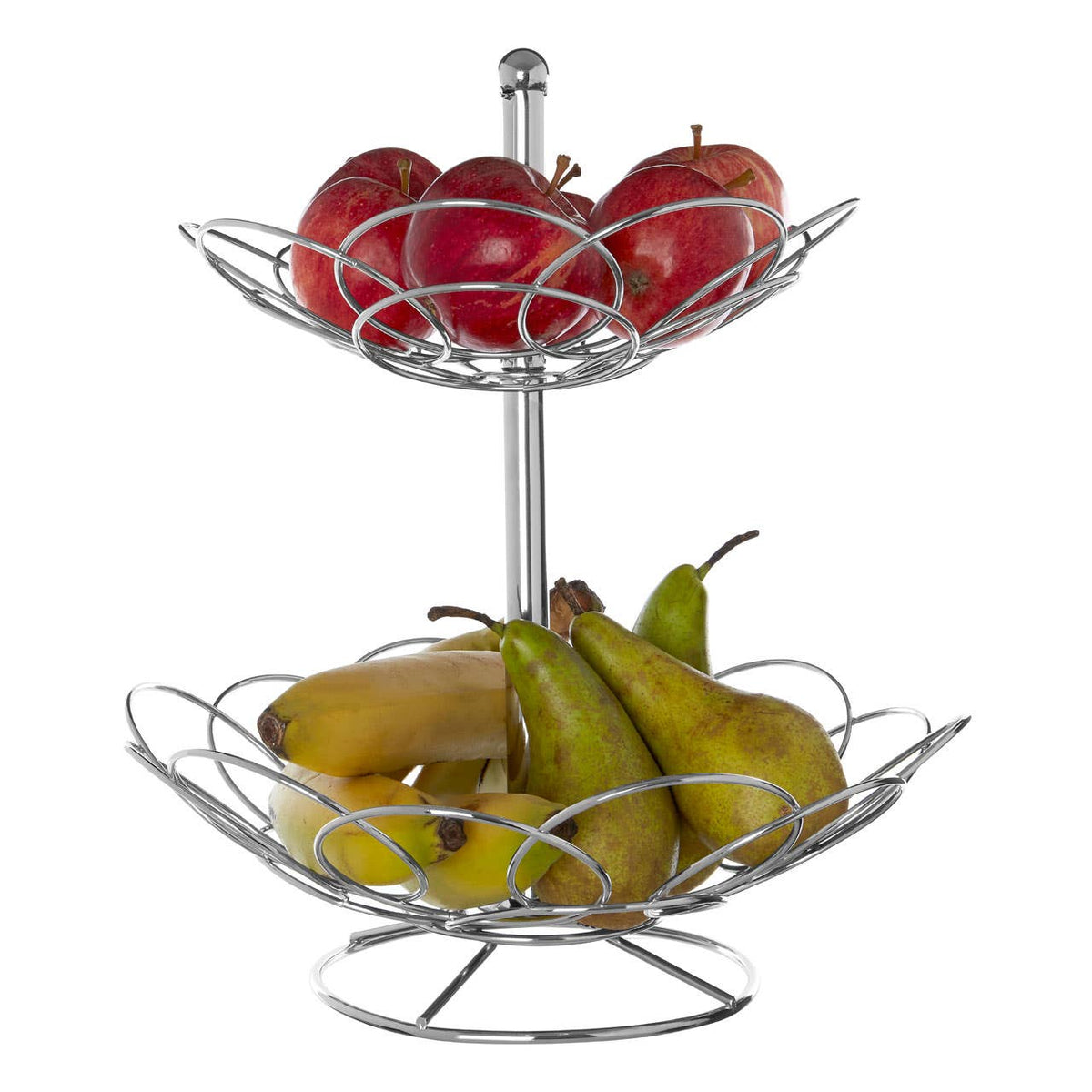 Ellipse 2 Tier Chrome Fruit Basket